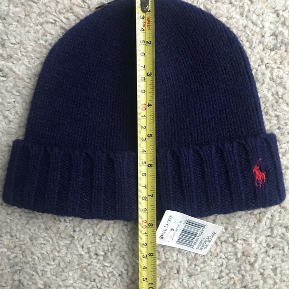 Lot 2 Ralph Lauren Polo Wool Beanies Blue - Picture 9 of 11